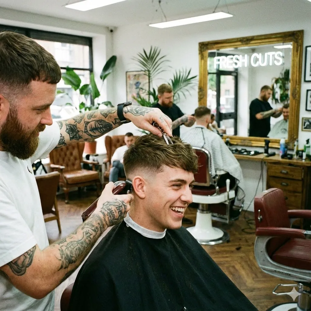 Corte de pelo profesional en barbería